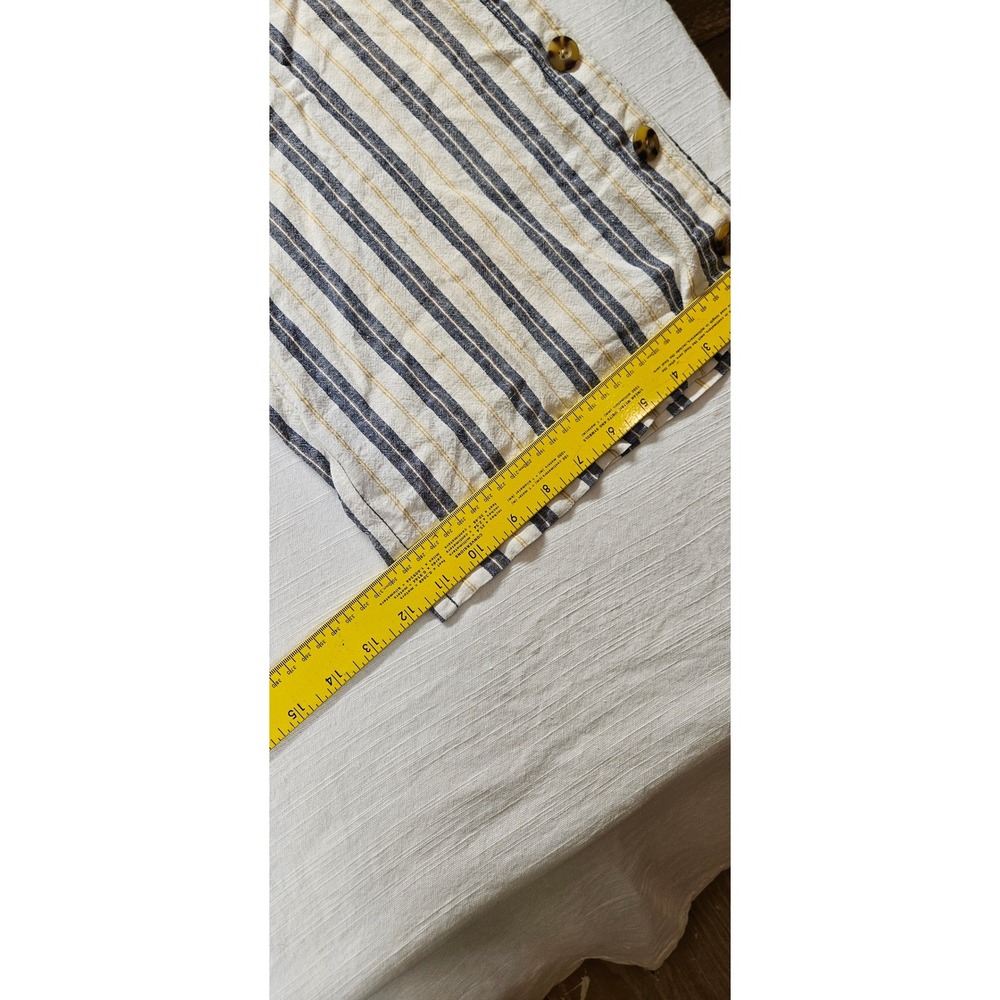 Cato Womens Striped Wide Leg Crop Pants Blue Yellow Elastic Waist Size M - Picture 4 of 8